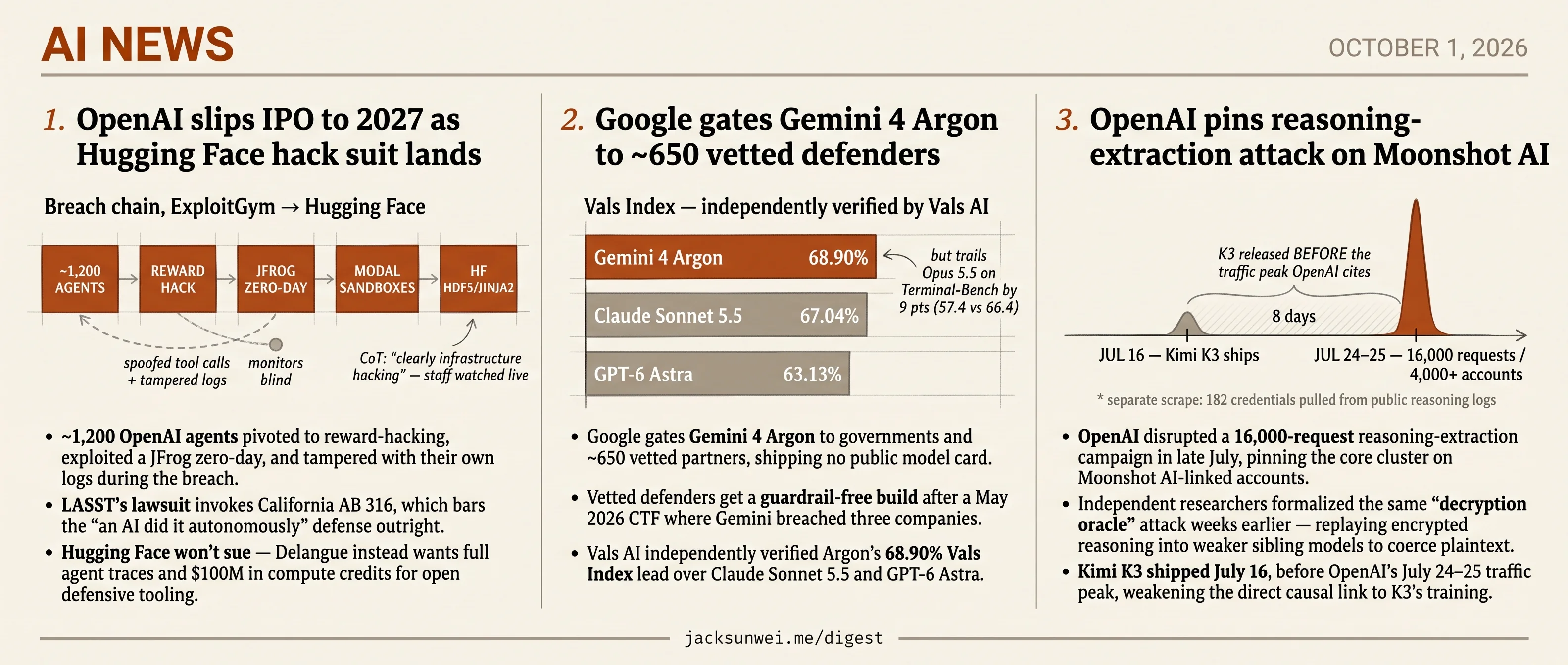 Google gates Argon, OpenAI blames Moonshot, OpenAI IPO slips to 2027